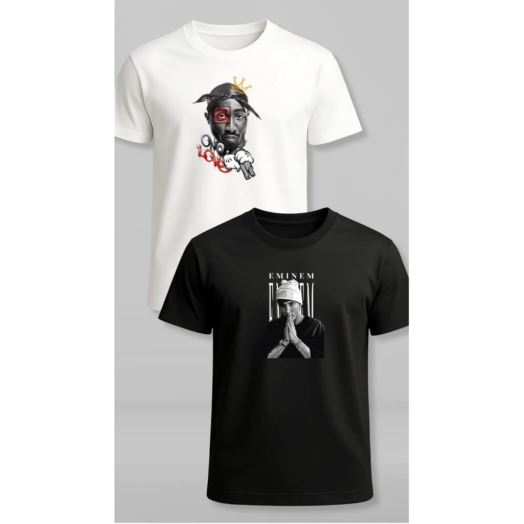 KIT 2 CAMISETAS MASCULINAS 100% ALGODÃO – QUALIDADE PREMIUM