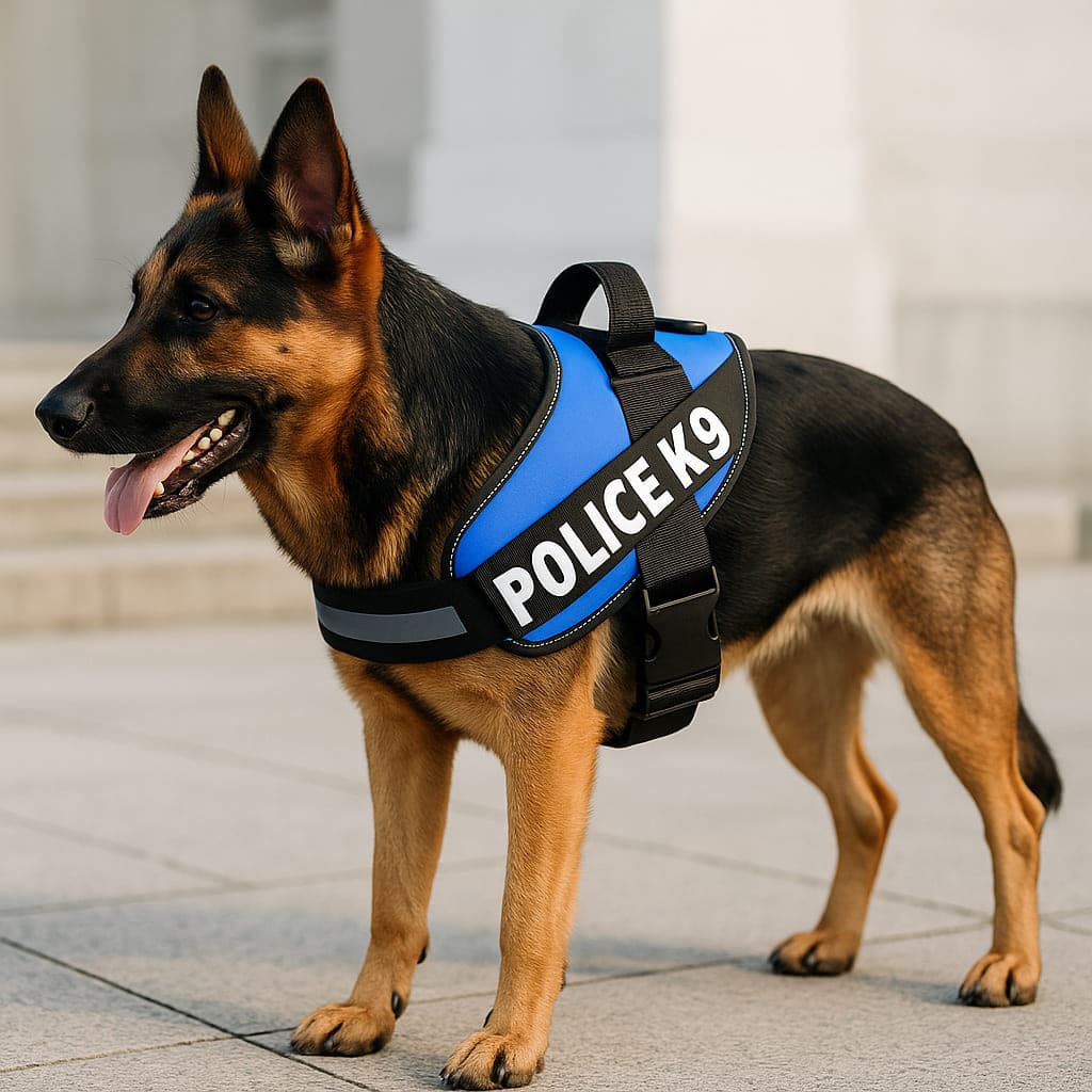 Peitoral Police K9 para Cães P, M, G e GG   Ajustável, Confortável e de Alta Resistência
