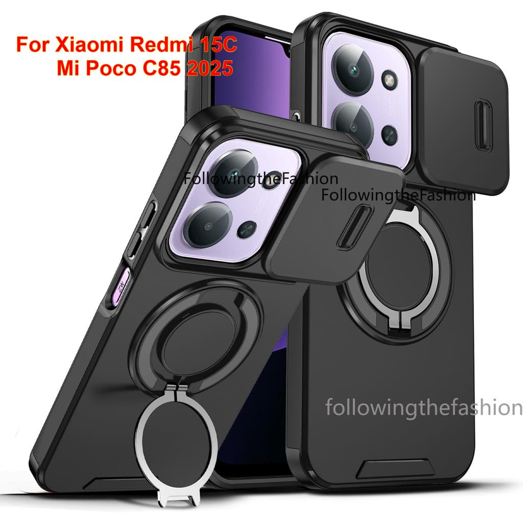 Caixa Para Xiaomi Redmi 15c 2025 4G Mi Poco C85 2025 Capa De Telefone À Prova De Choque Armadura De Metal Suporte De Ane