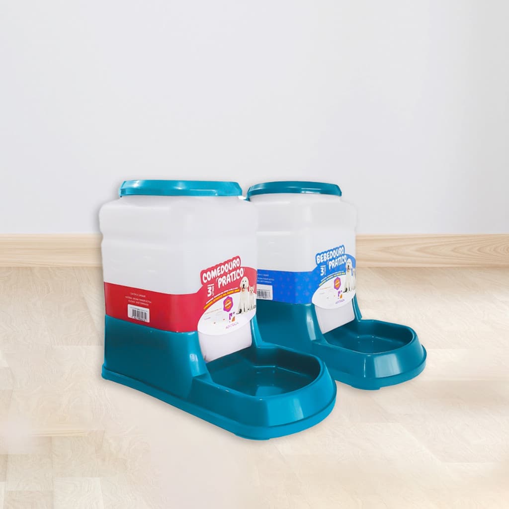 Kit Bebedouro Comedouro Automatico Cachorro Gato Prático 3 Litros