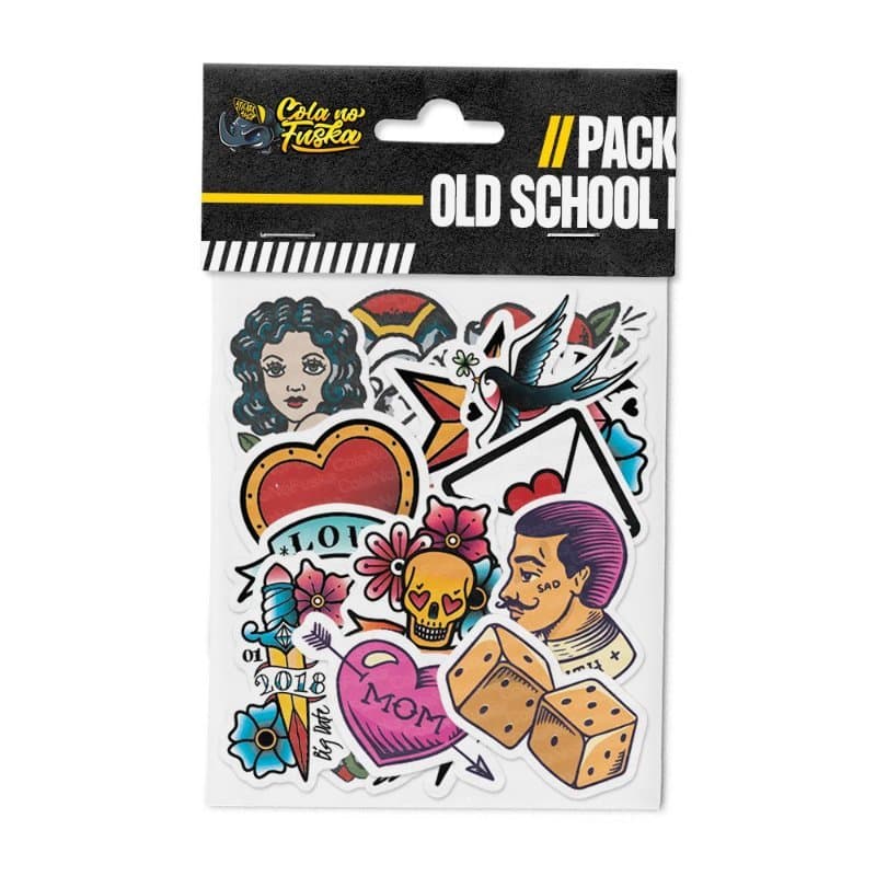 Adesivos Old School | Pack com 25 Unidades Sortidas | Estilo Tattoo|  À Prova d’Água