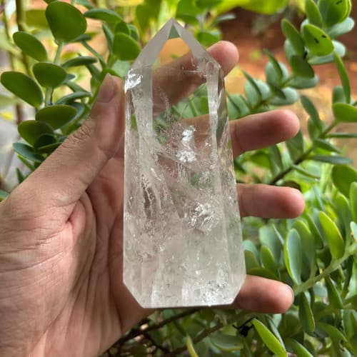 Ponta Grande Cristal Pedra Quartzo Polida Gerador Decoração 200 A 300gr Natural