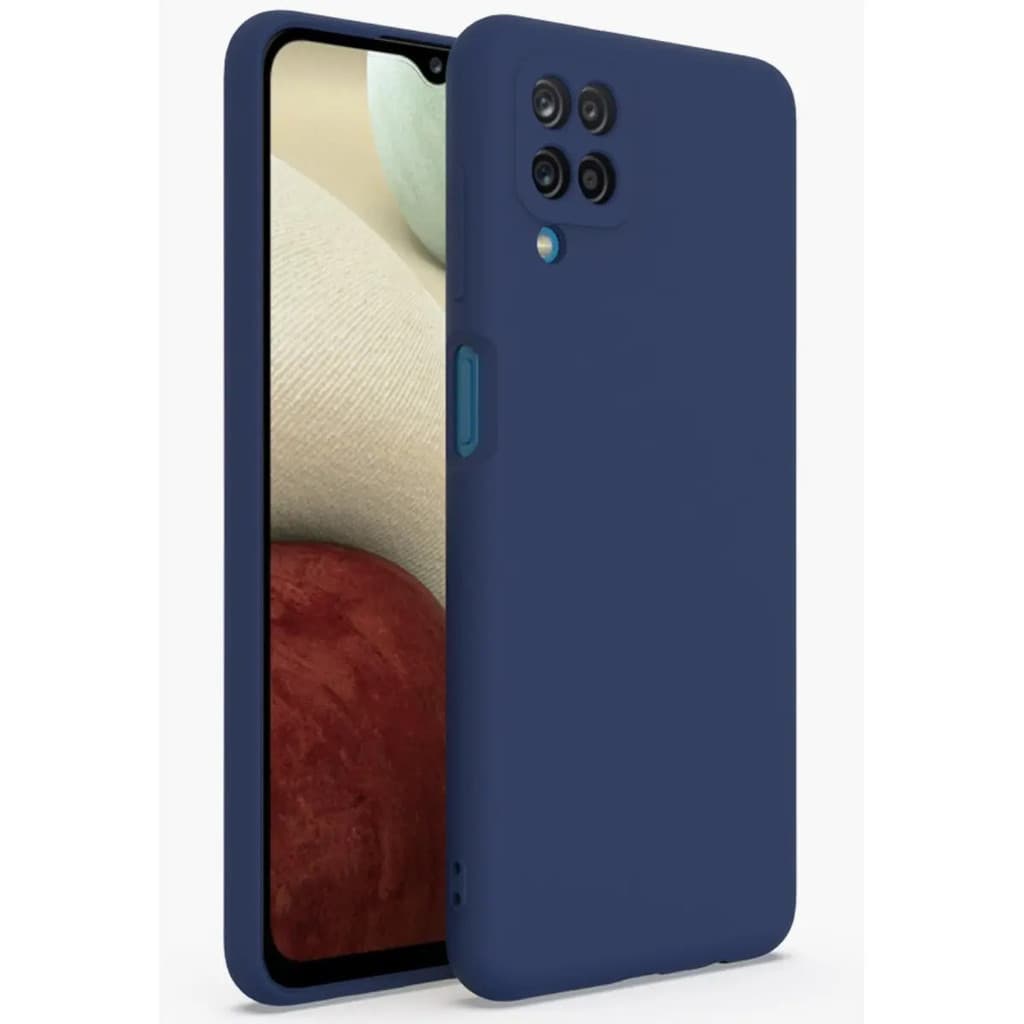 Capa Capinha Compatível Com Galaxy A12 Silicone Aveludado Cor Preto