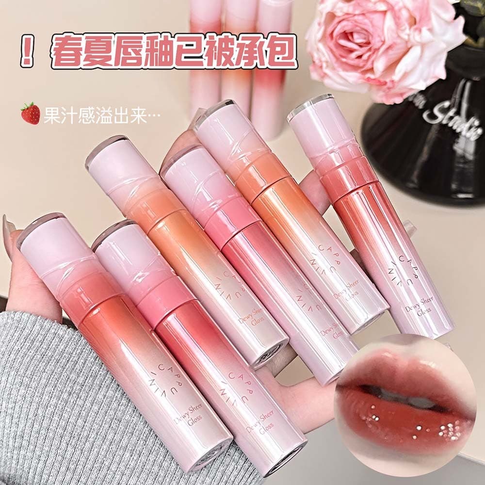 CAPPUVINI Brilho Labial Hidratante Transparente, Longa Duração, Gloss Labial Colorido