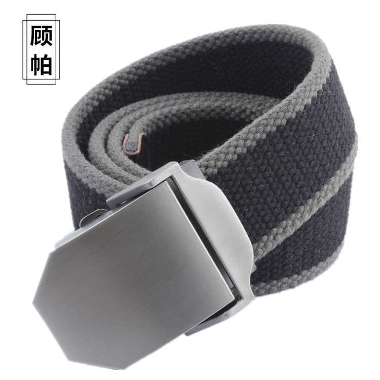 Cinto de lona brilhante masculino versão coreana cinto trançado juventude estendido engrossado cinto de fivela automátic