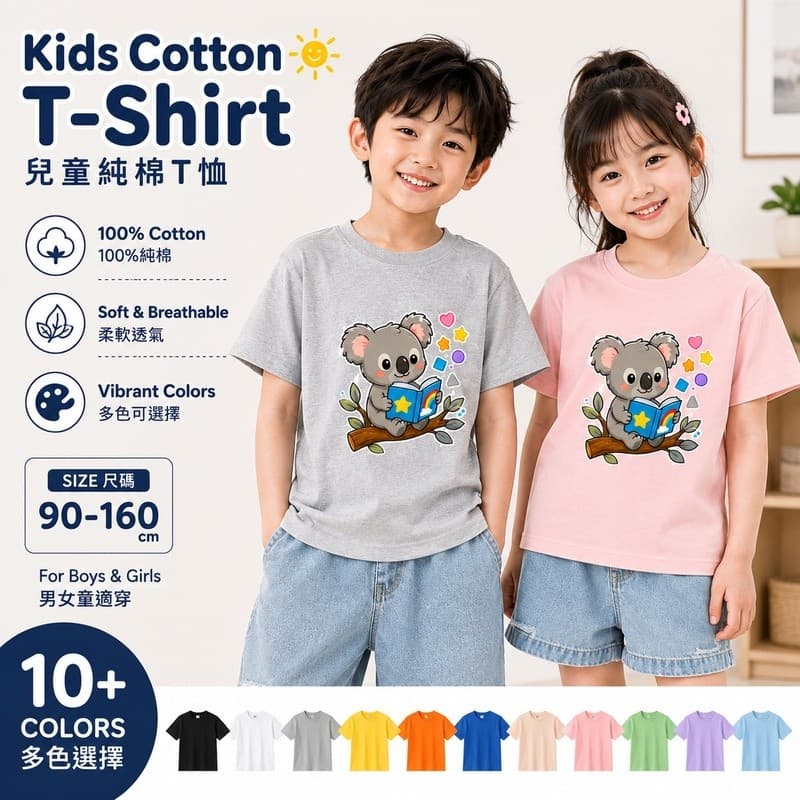 Camiseta infantil 100% algodão, estampa de coala lindando um livro, roupa de animal de desenho animado fofa.