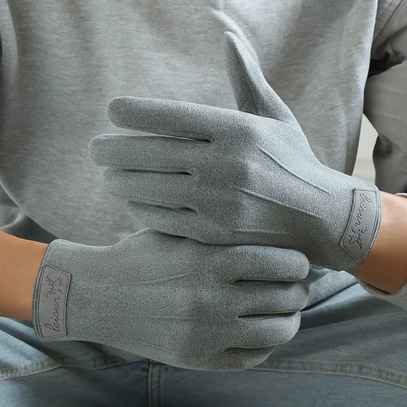 Luvas de ciclismo masculinas inverno alemão veludo quente à prova de vento tela sensível ao toque motocicleta elétrica c