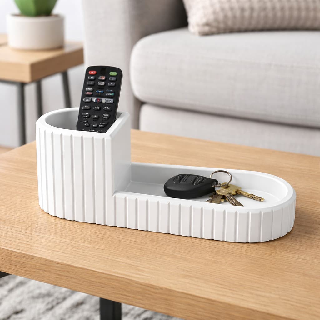 Organizador de Mesa Ripado Multifuncional Porta Controle Caneta Celular Chaves