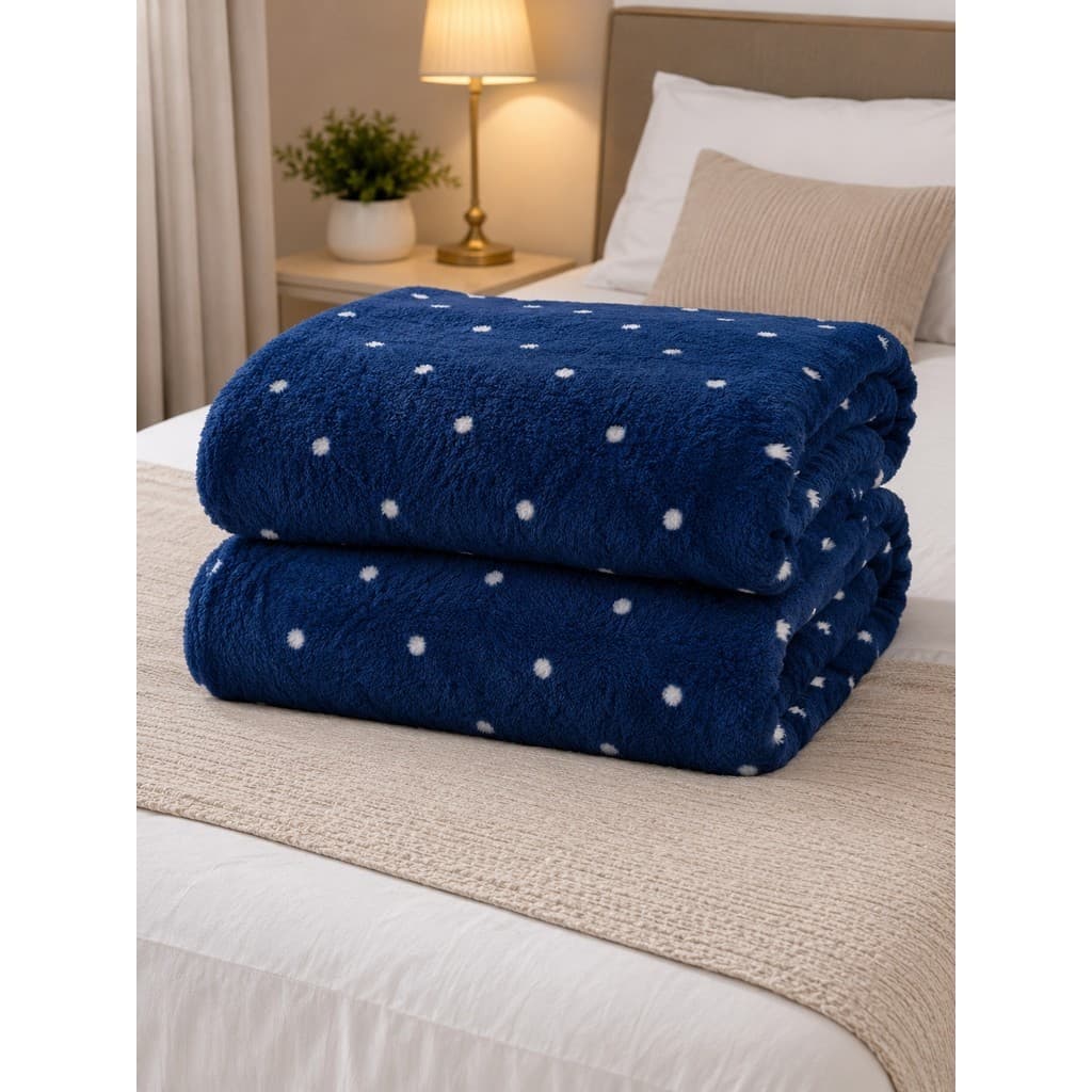 Manta Cobertor Casal 2mX1,80m Mantinha Inverno Microfibra Plush Antialérgico Quentinho Estampada Poá