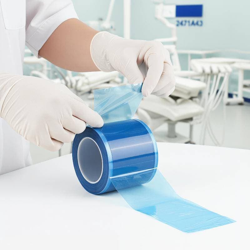 LKBG > 1200 Folhas/Rolo Filme Perfurado Descartável De Barreira Azul Adesivo Fácil Rasgo Película Protetora Para Hotel B
