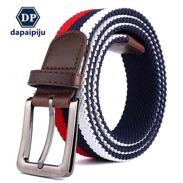 | cinto masculino couro legítimo | ▼Dapai novo estilo cinto trançado de camada dupla alta elástica cinto de lona moda Ca