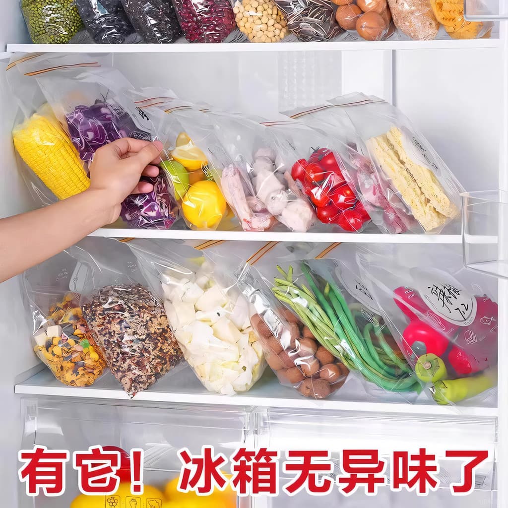 Saco selado de tendão duplo, saco de armazenamento especial para geladeira, saco Ziplock espesso para manter fresco