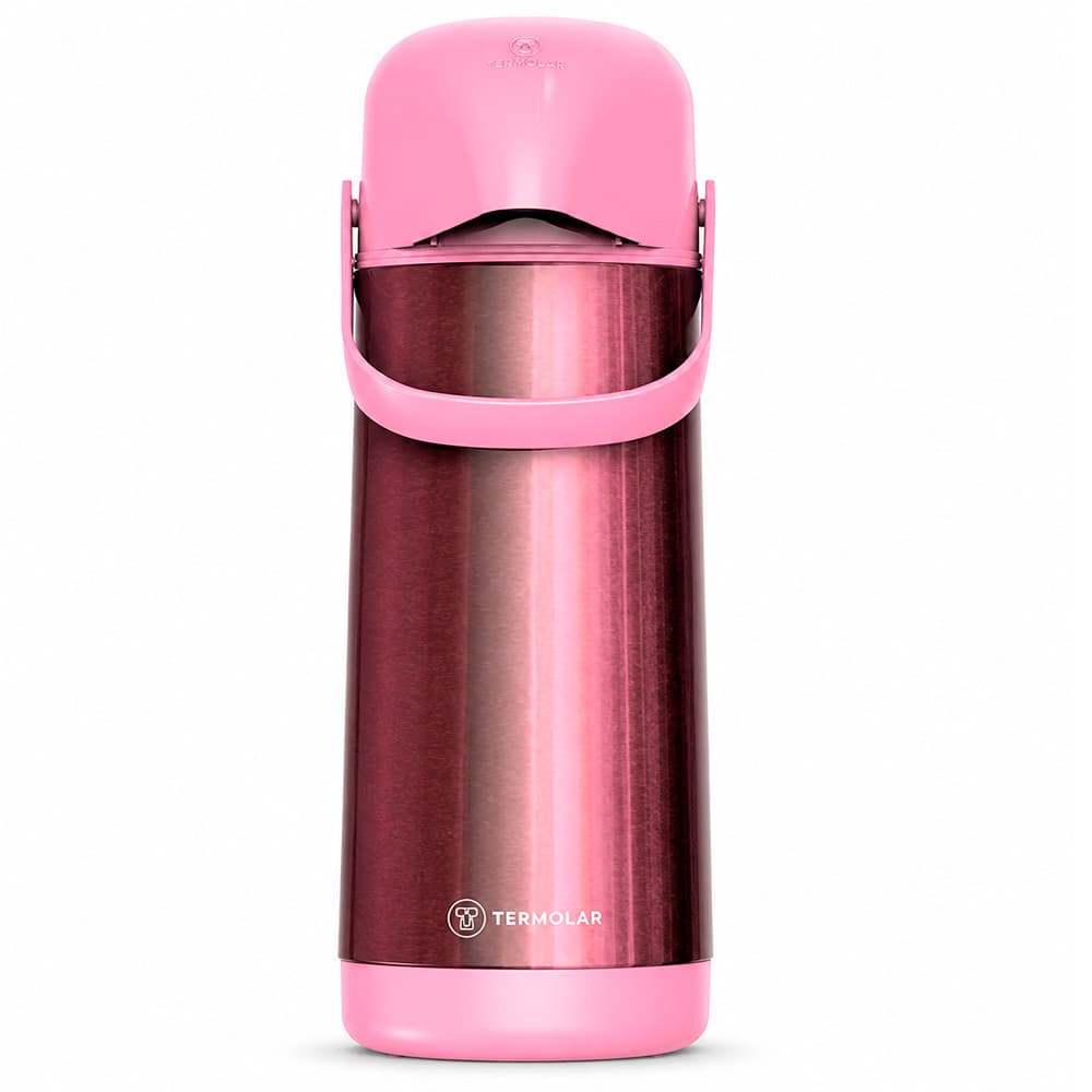Garrafa de Café Termolar Rosa Balé Inox 1 Litro para Bebidas Quentes Água Chá Café