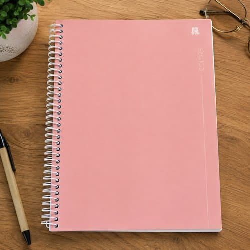 Caderno Espiral Escolar Universitário 10 Matérias 160 Folhas Rosa Material Escolar