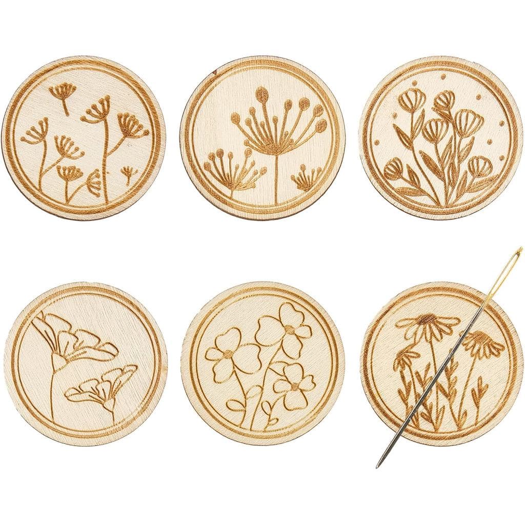 6 Peças de Suporte Magnético para Agulhas com Motivo Floral, Suporte Magnético para Agulhas Pintado em Estilo Retrô, Sup