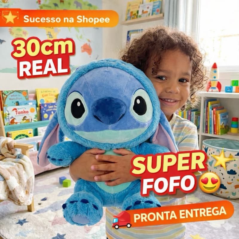 Pelúcia Stitch Pijama Sullivan Monstros SA 30cm Brinquedo Desenho Filme Infantil Criança Kids Fofo