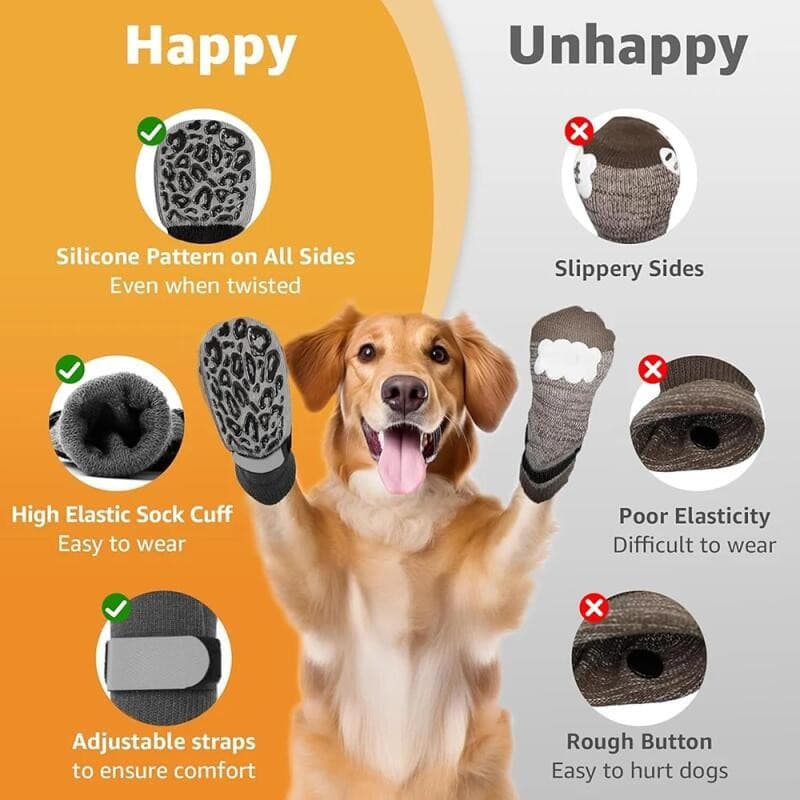 Meias Antiderrapantes para Cães para Evitar que Lixem as Patas em Pisos de Madeira, Protetores de Patas Antiderrapantes