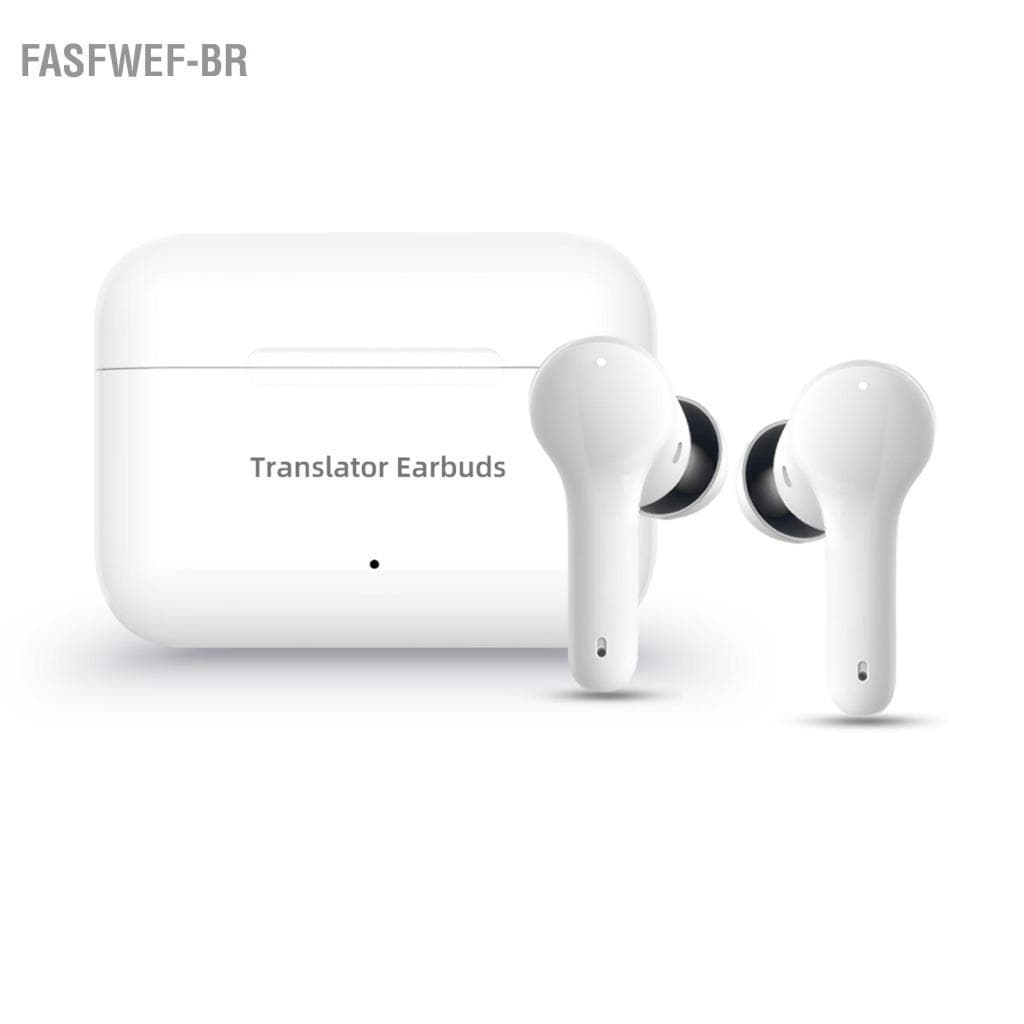 Fasfwef-br fasfasf-br Fones de ouvido sem fio Fones de ouvido BT Fones de ouvido tradutor com microfones Estojo de