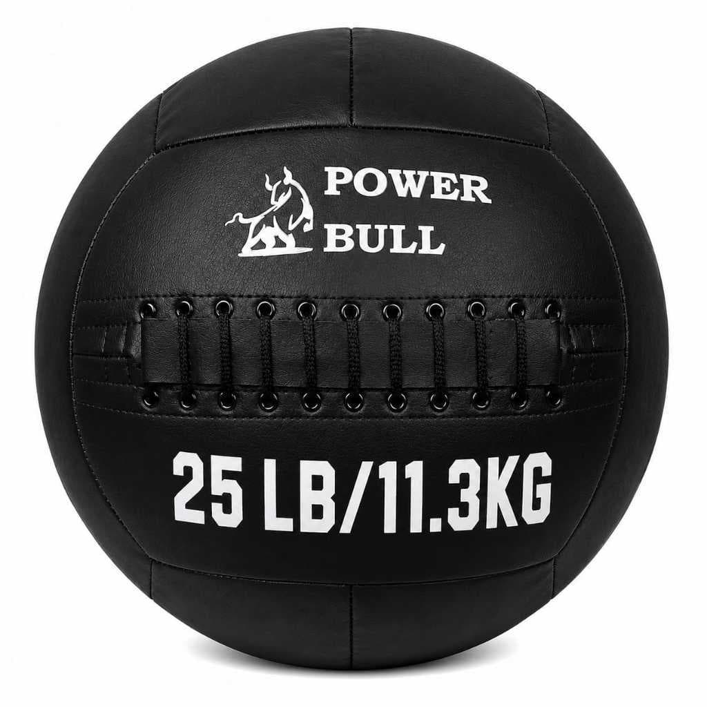 Wall Ball 11,3kg 25LB Cross Academia – Medicine Ball em Couro Eco para Crossfit e Funcional