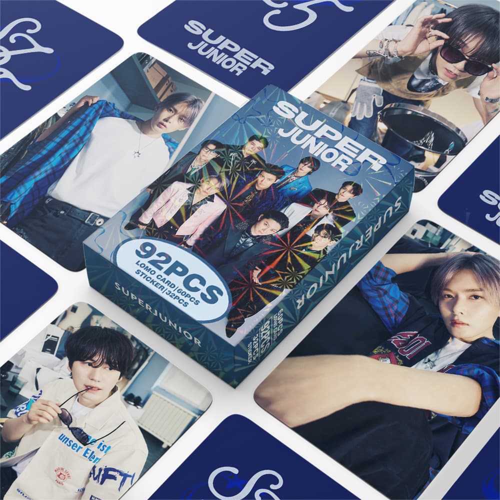 Postais Lomo do SUPER JUNIOR do Kpop 60 peças + Adesivos 32 peças 4APY