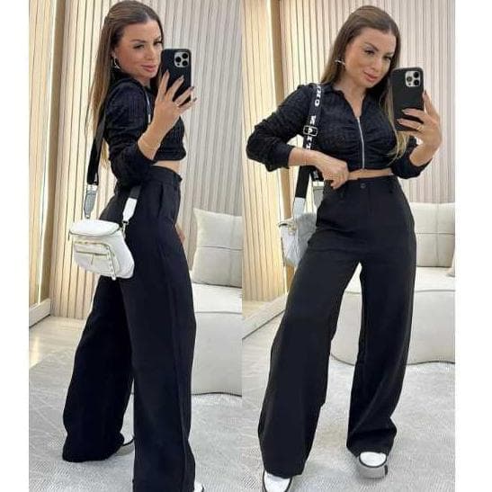 Calça Alfaiataria Pantalona Cintura Alta PROMOÇÃO