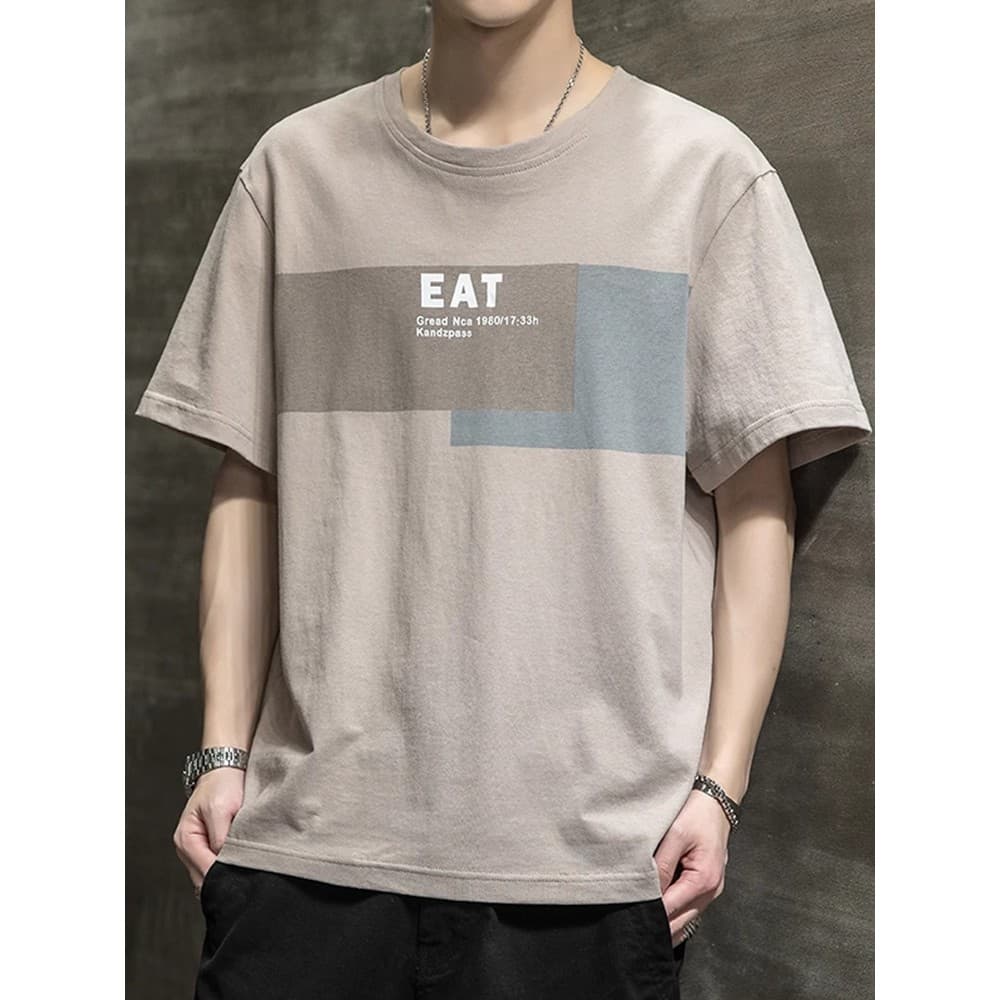 2025 novo estilo verão de manga curta puro algodão camiseta masculina roupas soltas Casual Street Wear confortável camis