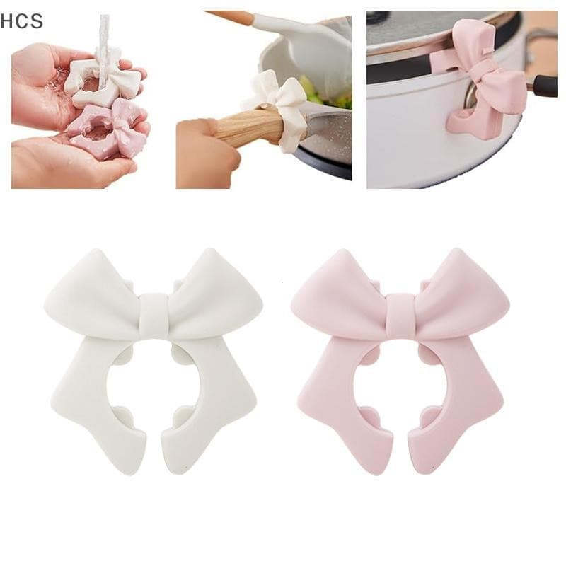 Suporte De Espátula De Arco HCS , Descanso De Colher Em Forma De Silicone , Utensílio Anti-Escaldante Para Clipe De Pote