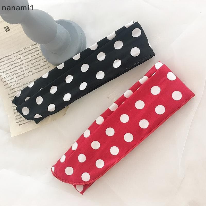 nanami1 Faixa De Cabeça Elegante E Simples Bolinhas Rockabilly Lenço De Cabelo Com Fio Retrô Versátil Acessórios Diário