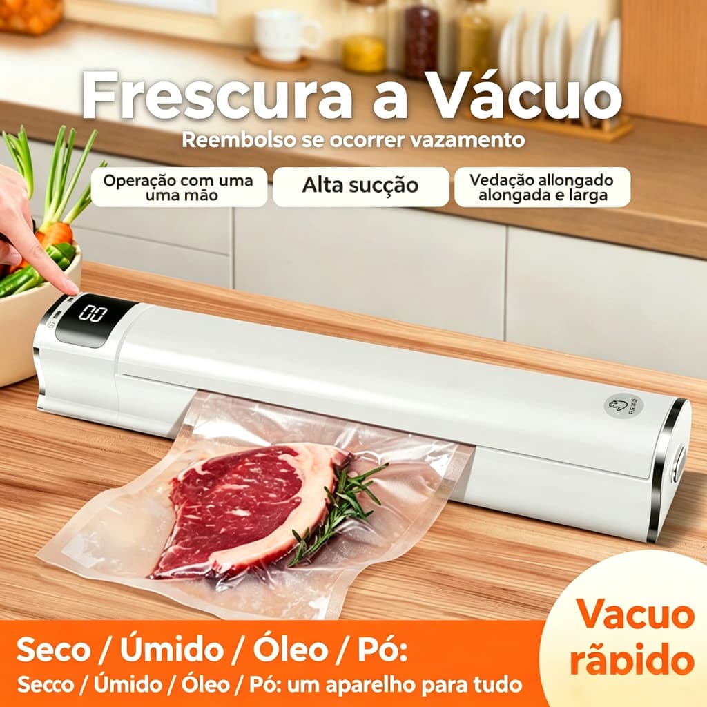 Máquina de embalagem para preservação de alimentos a vácuo, pequena máquina automática de selagem de plástico, máquina d