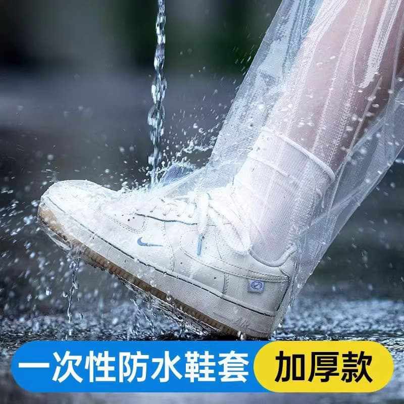Botas de chuva descartáveis capa de sapato dia chuvoso impermeável antiderrapante plástico transparente engrossado resis