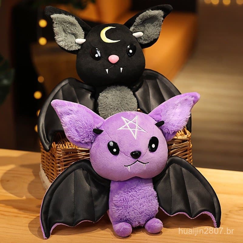 Brinquedo de Pelúcia Morcego Diabo, Presente para Eventos de Halloween, Boneco Infantil 9ILJ