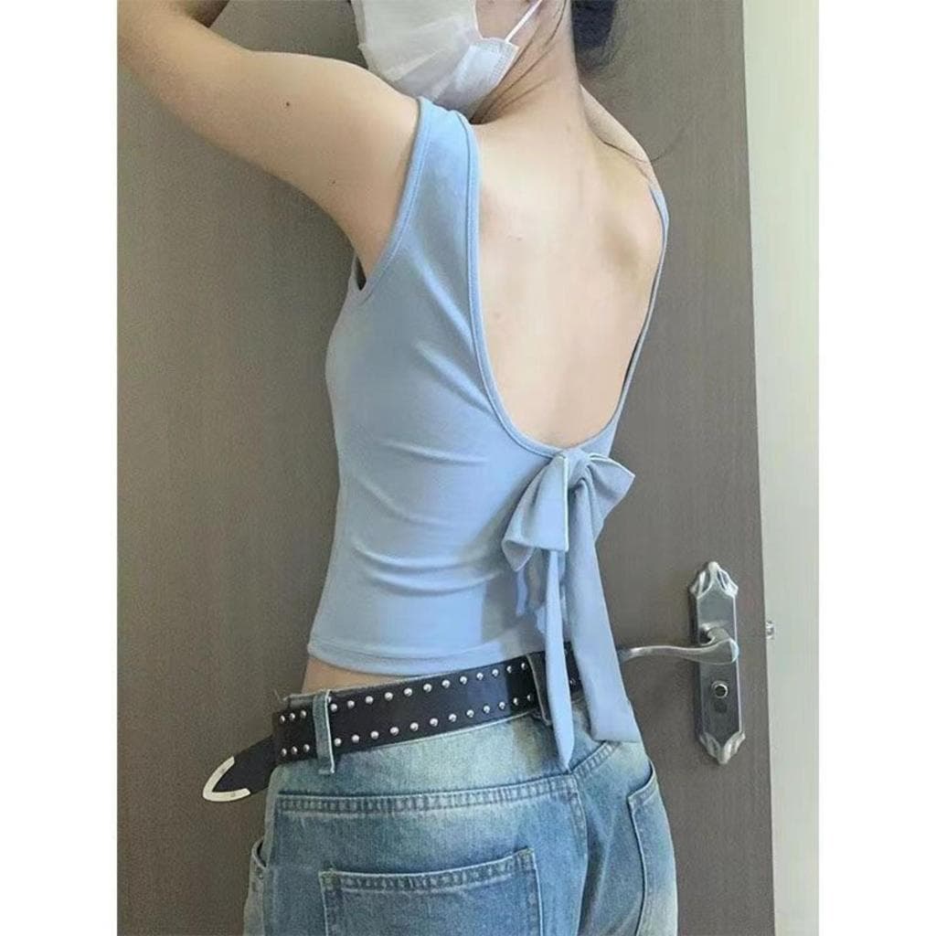 Verão bonito sutiã traseiro tudo-em-um colete exterior Wear versão coreana magro-ajuste mais magro olhar puro desejo doc