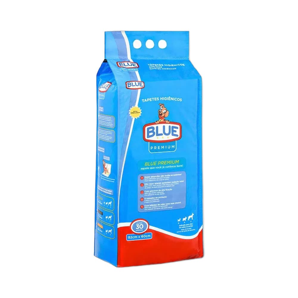 Tapete Higiênico Blue Premium c/30 - 82cm X 60cm