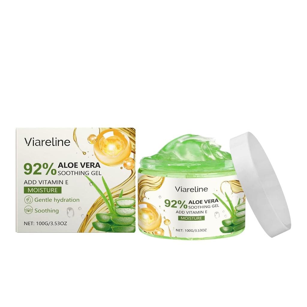 Gel de Aloe Vera 92% com Vitamina E, Ácido Hialurônico e Vitamina B5, Gel Hidratante Profundo para Todos os Tipos de Pel