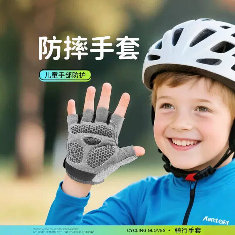 Crianças luvas esportivas meninos ao ar livre dedicado ciclismo respirável barra Horizontal antiderrapante anti-casulo p