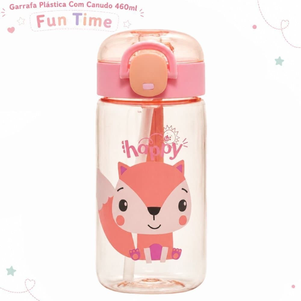 Garrafa Plastica Com Canudo 460ml Fun Time Fisher Price
