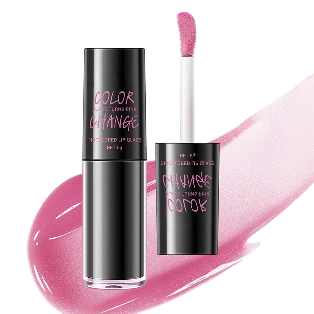 Brilho Labial Rosa que Muda de Cor, Óleo Labial Hidratante e de Alto Brilho, Bálsamo Labial Hidratante com Acabamento Na
