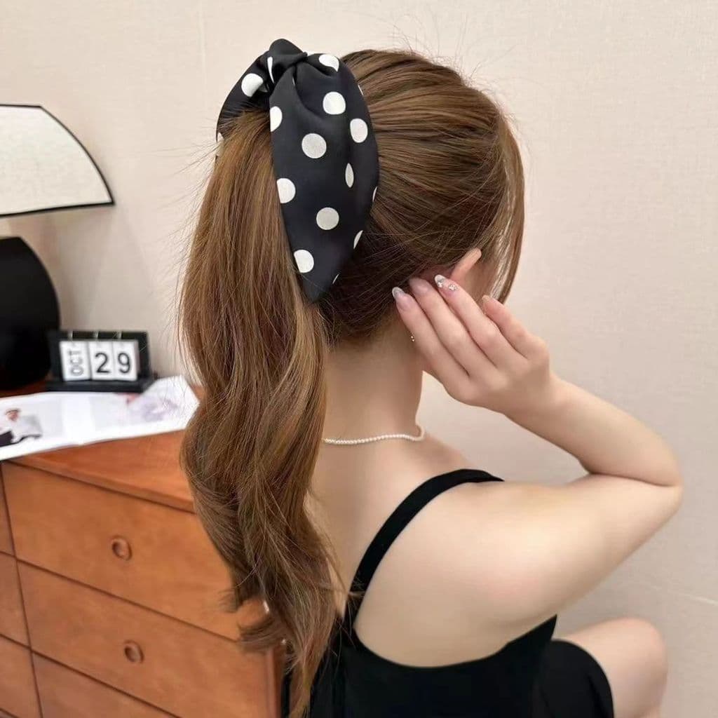 Rose Story Liu Yifei Huang Yimei Mesmo Estilo Polka Dot Rabo de Cavalo Clipe Arco Grampo de Cabelo Grampo de Cabelo Tuba