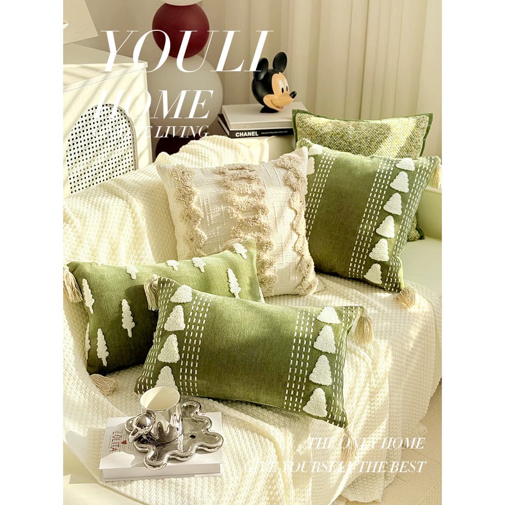 Pequeno fresco verde High-End sofá fronha almofada de natal simples cama Bay janela almofada macia