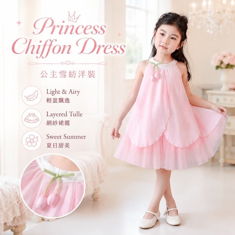 Vestido infantil, vestido de princesa para meninas, moderno com degradê, vestido em corte A.