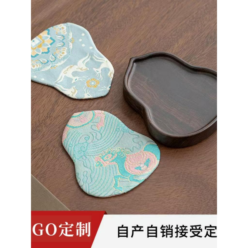 Bandeja T pequena bandeja de chá novo estilo chinês Fulu nogueira tapete de chá pote Coaster conjunto de chá doméstico a