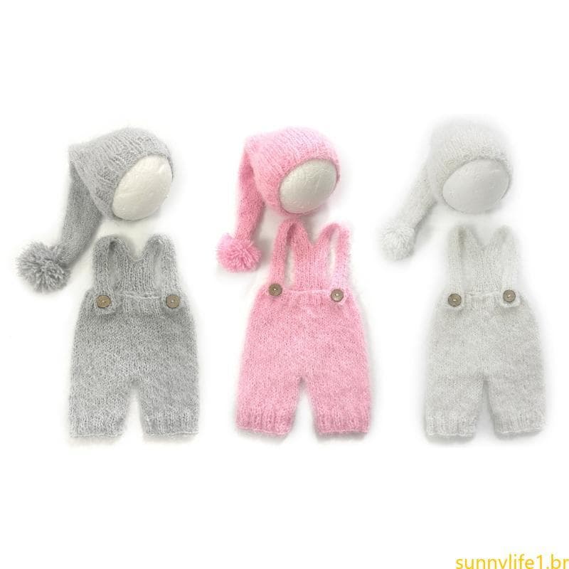 Sol Fotografia Adereços Terno Para Bebê Menina Menino 0-6M Photoshoots Traje Roupa Turbante Chapéu Recém-Nascido Marcos