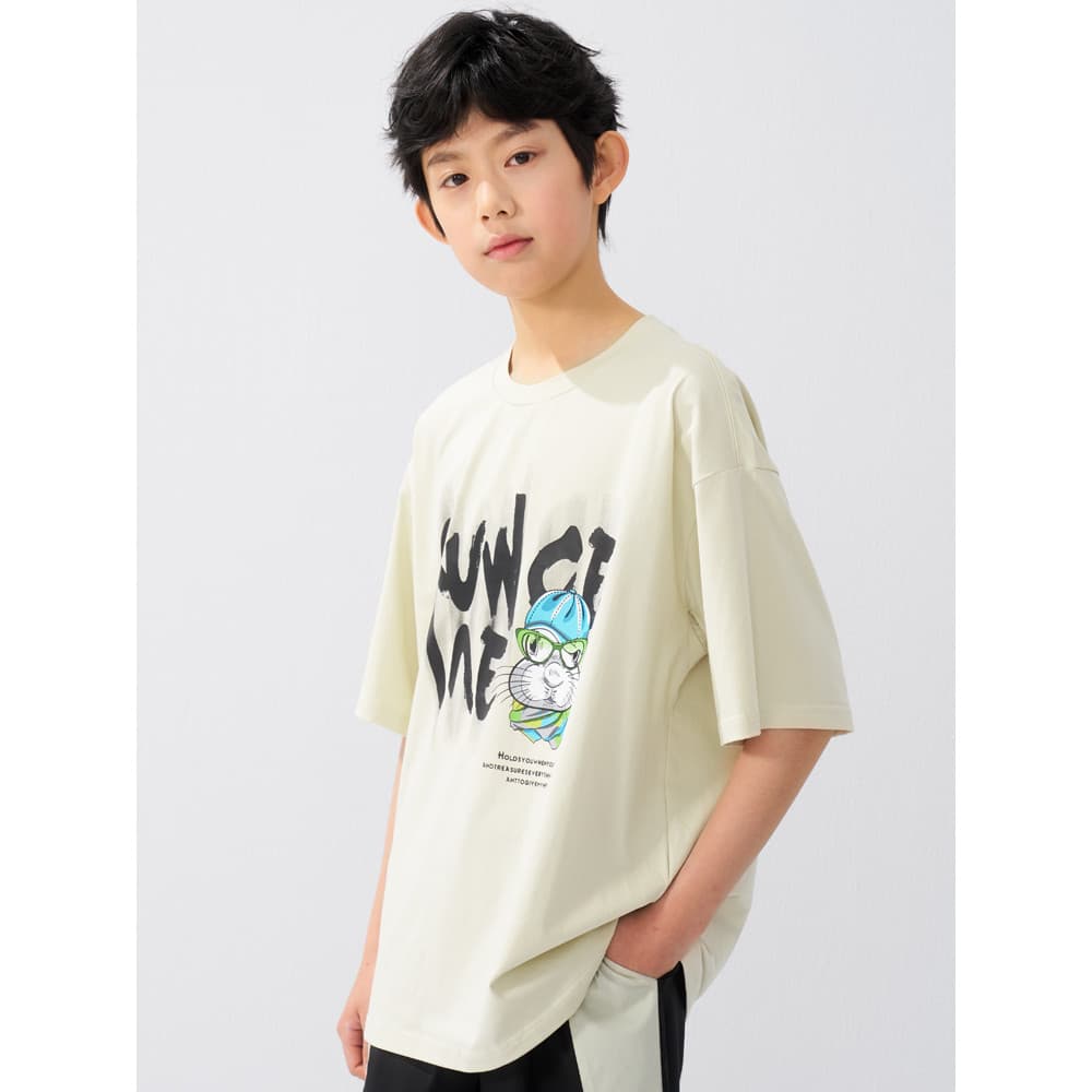 Hoo meninos camisetas de manga curta médio grande crianças verão 12-15 anos de idade estudantes roupas de meia manga ver