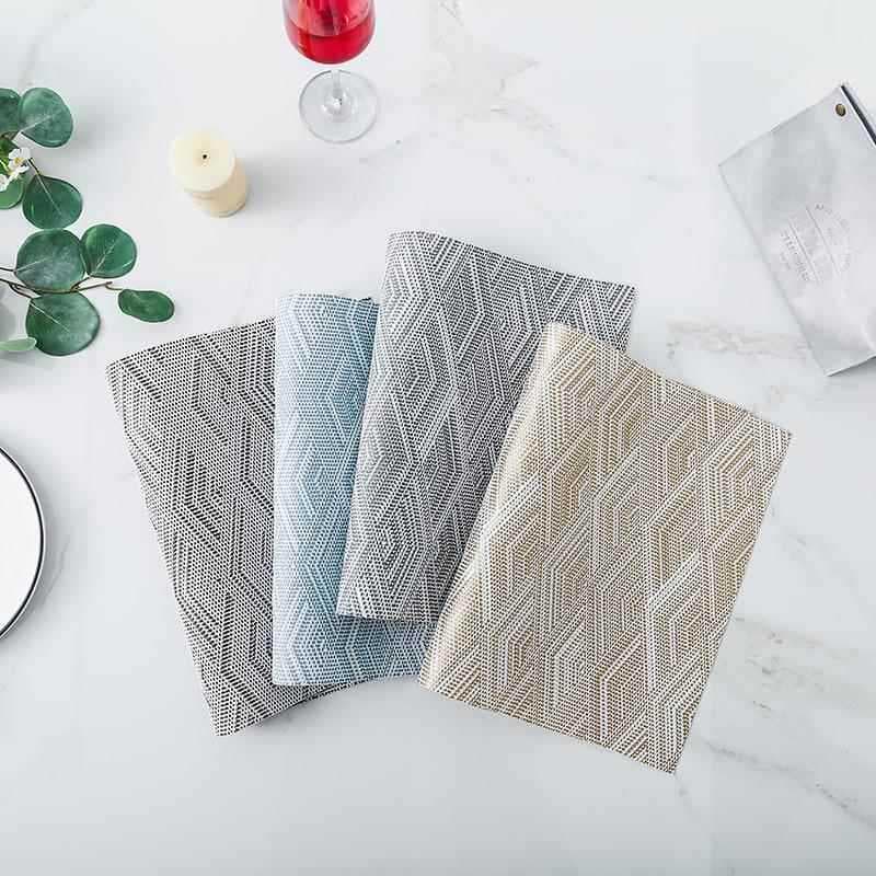 Simples estilo europeu ocidental placemat diamante Jacquard placemat antiderrapante tapete de mesa com isolamento térmic