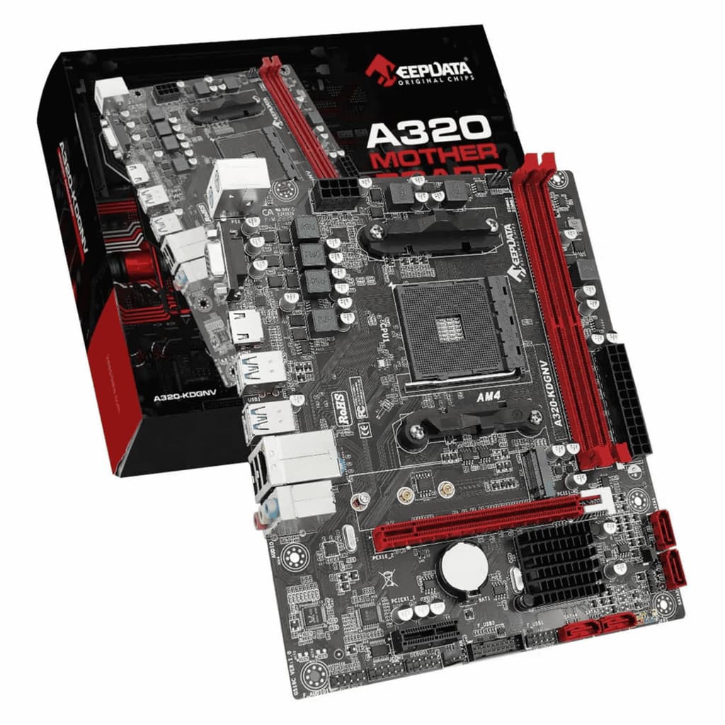 Placa Mãe Keepdata A320-KDGNV – DDR4 – Socket AM4 – Chipset AMD A320 – Micro ATX