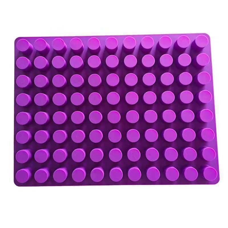 Forma de gelo cilíndrica de silicone com 88 furos, utensílio de cozimento doméstico, molde para decoração de bolos, doce