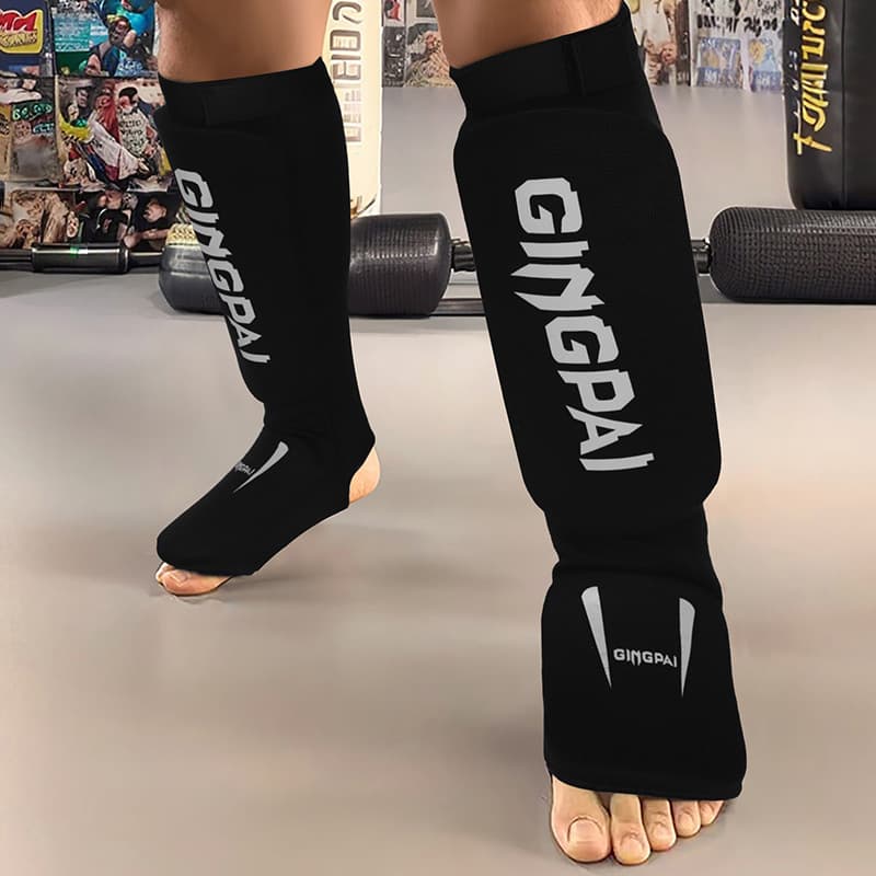 Caixa de boxe sanda leggings adulto Muay Thai proteção da panturrilha leggings siameses proteção do peito do pé crianças