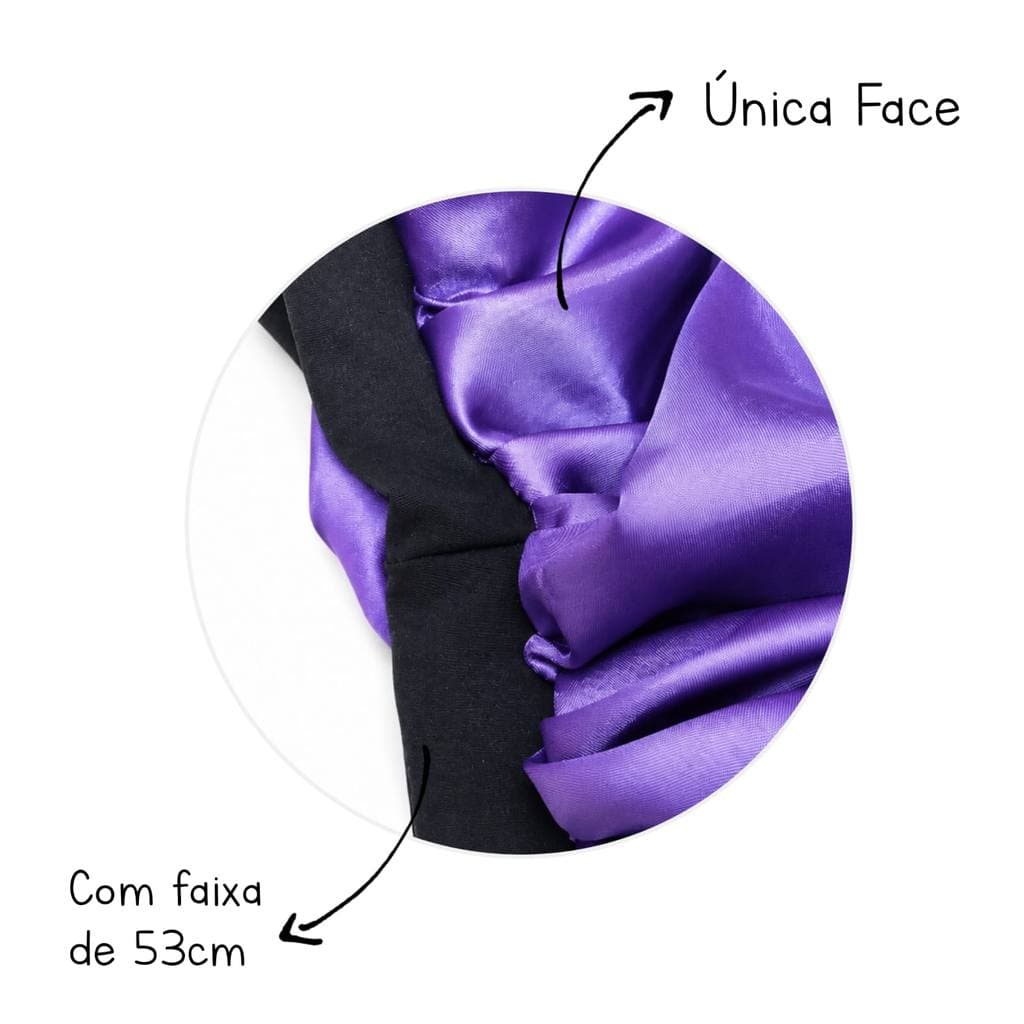 Kit Touca de Cetim e Touca Longa de Cetim Roxa