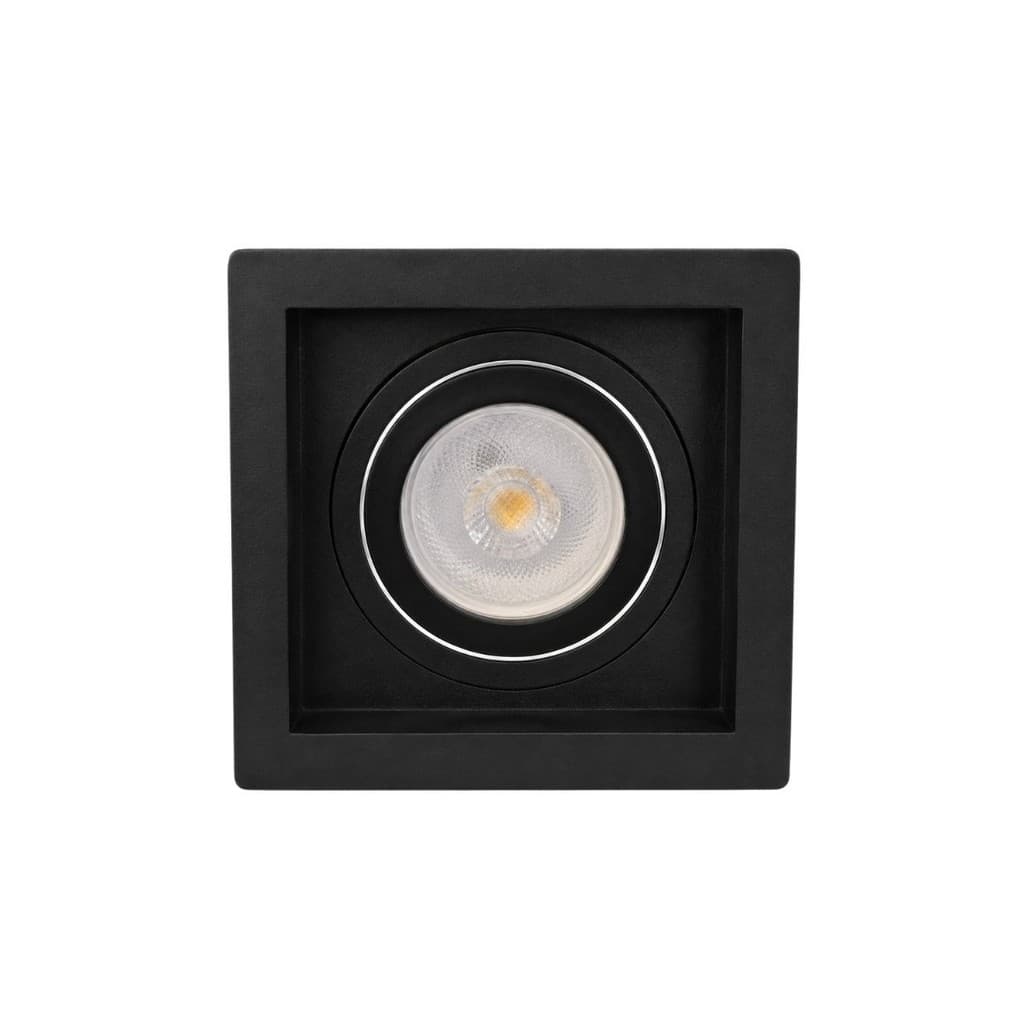Spot de Embutir Quadrado Recuado PAR20 Preto Direcionavel para Teto