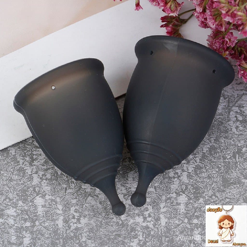 Copa Menstrual Grau Silicone Macio Lua Período Senhora Higiene Copos Reutilizáveis BR